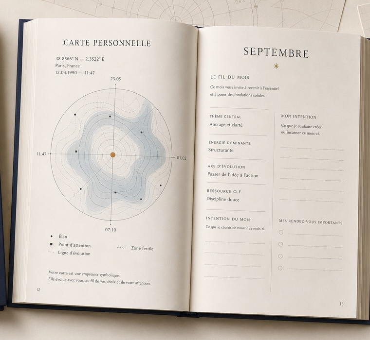 Double page personnalisée : carte et guidance de septembre